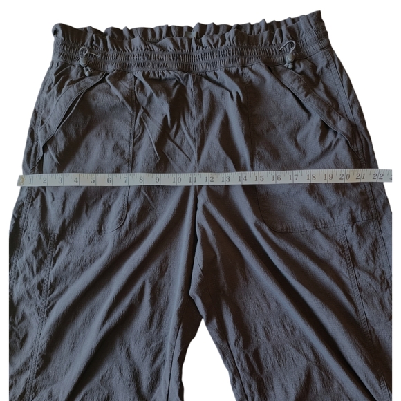 Athleta black nylon drawstring waist zipper ankle wider leg pants 16 - Picture 11 of 15